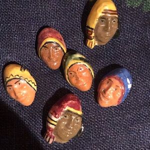 Peru handmade ceramic glazed buttons